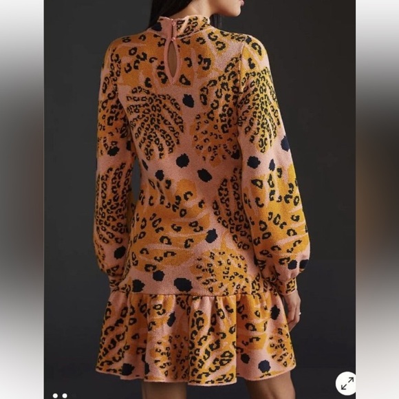 Farm Rio Anthro Leopard Palm Dress XS - Picture 2 of 14